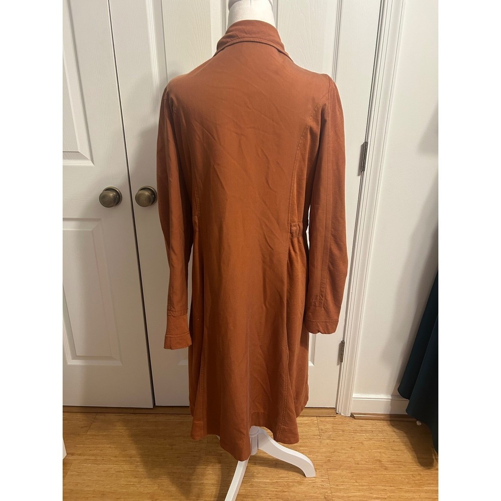 Soft Surroundings Santa Rosa Burnt Orange Tencel Toggle Jacket Pockets Medium - Picture 3 of 9